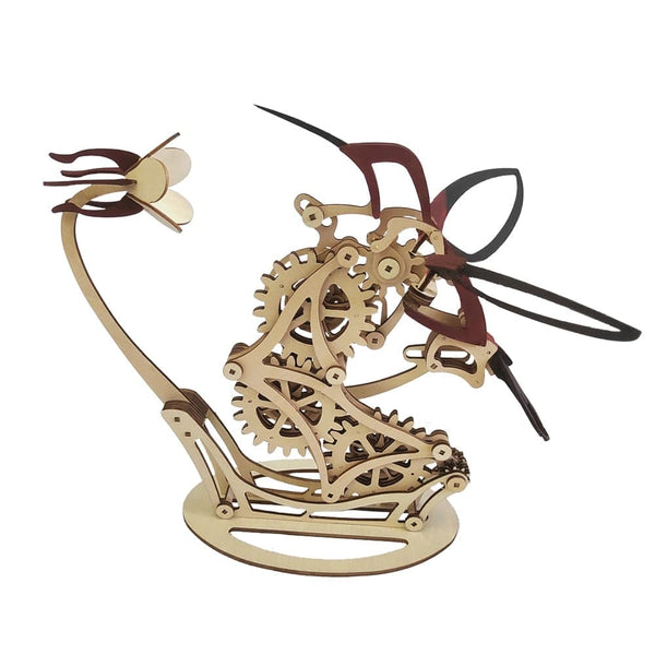 Magical DIY Mechanical Wooden Kinetic Hummingbird 3D Sculpture